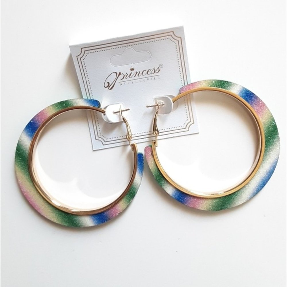 Princess Accessories Glittery Hoop Earrings